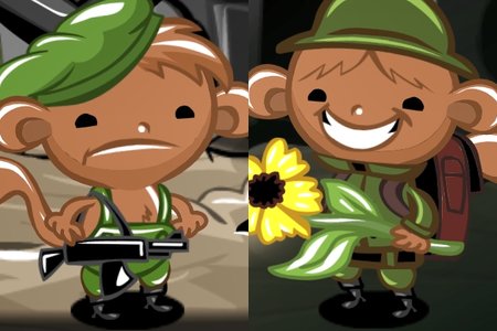 Monkey GO Happy 982: Guns & Flowers