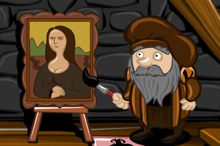 Monkey GO Happy: Stage 371 — Leonardo Da Vinci